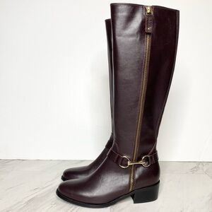 Carvela Purple Brown Leather Tall Boot 37